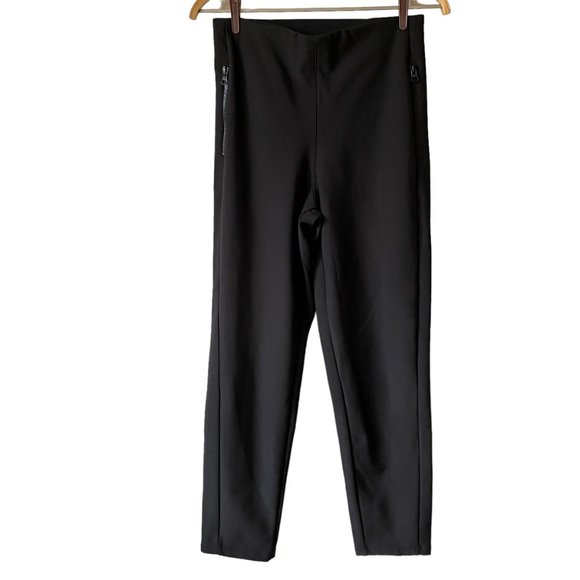 HFX Winter Tech Pant High Rise Pull On 2 Zippered Side Pockets Black Sz Sm